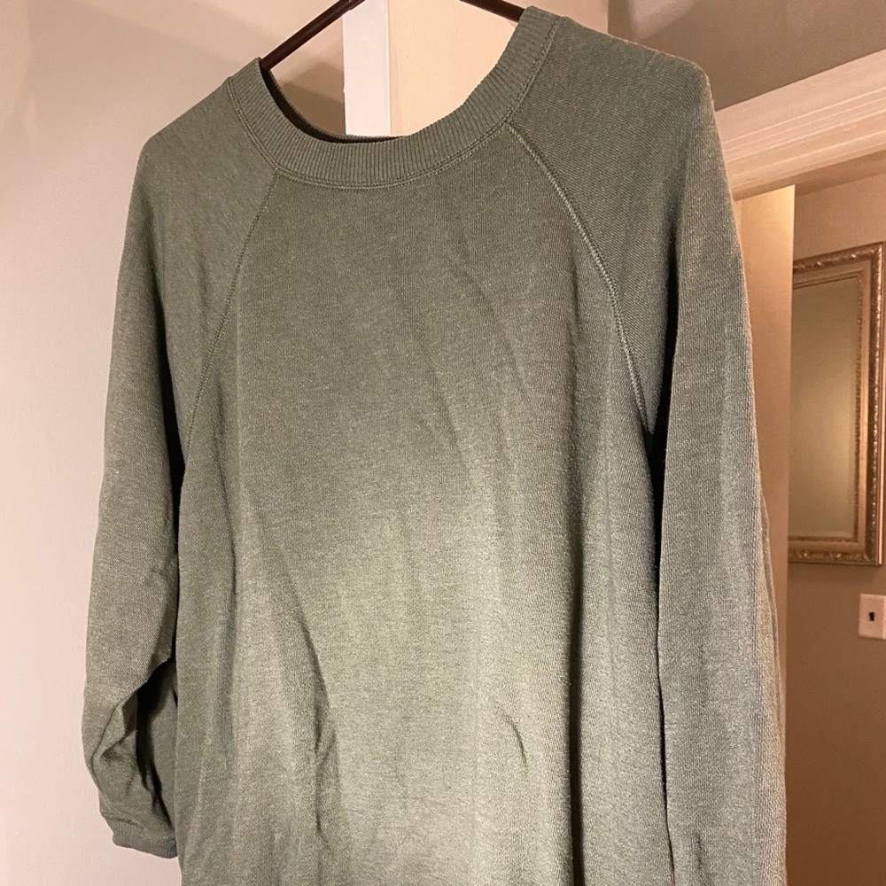 Aerie Oversized Crew in Moss